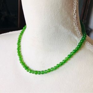 Genuine nephrite jade 6mm round bead necklace